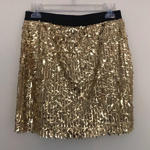 ⭐️3for$30⭐️ EUC gold sequins mini skirt Size 2 - Picture 1 of 2